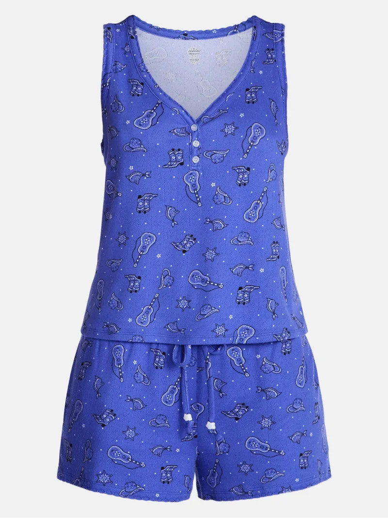 Way to Celebrate Women's Pointelle Pajama Set, 2-Piece, Sizes XS-3X | Walmart (US)