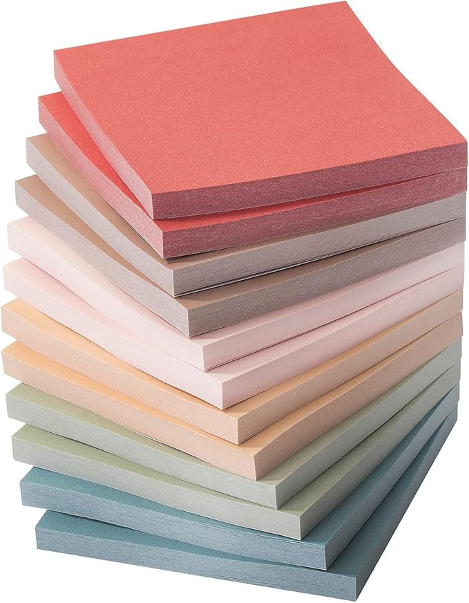 Mr. Pen- Sticky Notes, 12 Pads, 3”x3”, Vintage Colors, Sticky Notes 3x3, Sticky Note, Sticky ... | Amazon (US)