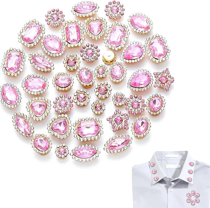 Colorful Crystal Sew on Rhinestones 50pcs Mixed Shapes Crystal Glass with Metal Base Craft Jewels... | Amazon (US)