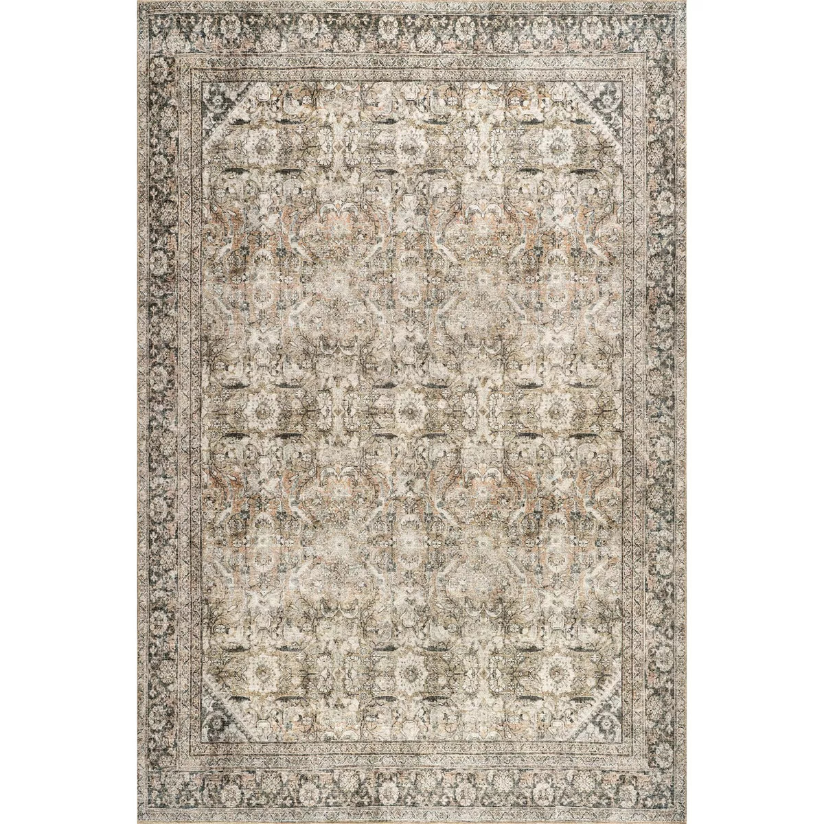Nuloom Hillstone Collection Traditional Vintage Medallion Indoor Area Rug | Target