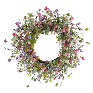 20" Multicolor Egg & Flower Wreath by Ashland® | Michaels Stores