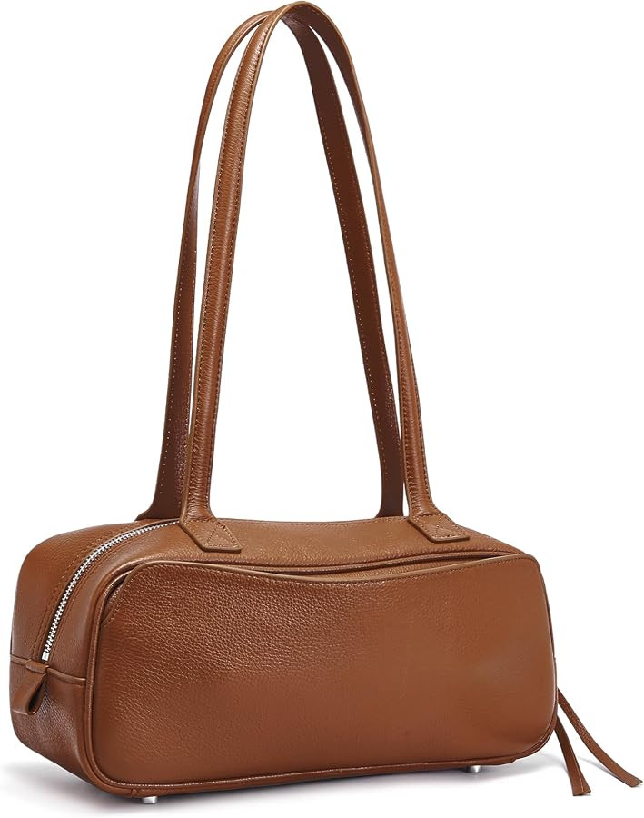 hedexe Genuine Leather Bowler Bag for Women: Chic Minimalist Ladies Shoulder Purse - Soft Cowhide... | Amazon (US)