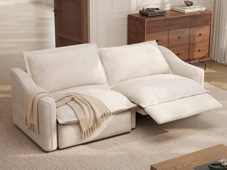POVISON Ergopals 84'' Reclining Sofa, Loveseat Recliner, 2 Seater, Beige | Amazon (US)