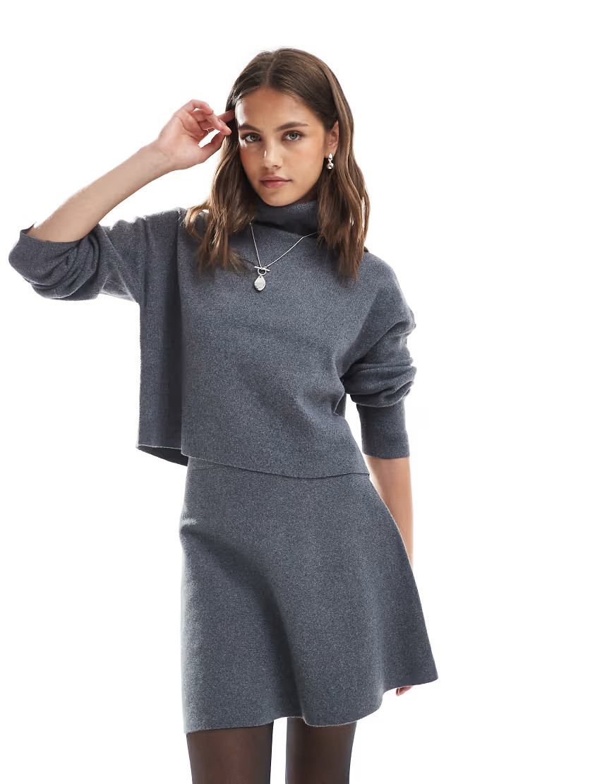 ONLY turtleneck knit sweater in gray - part of a set | ASOS (Global)