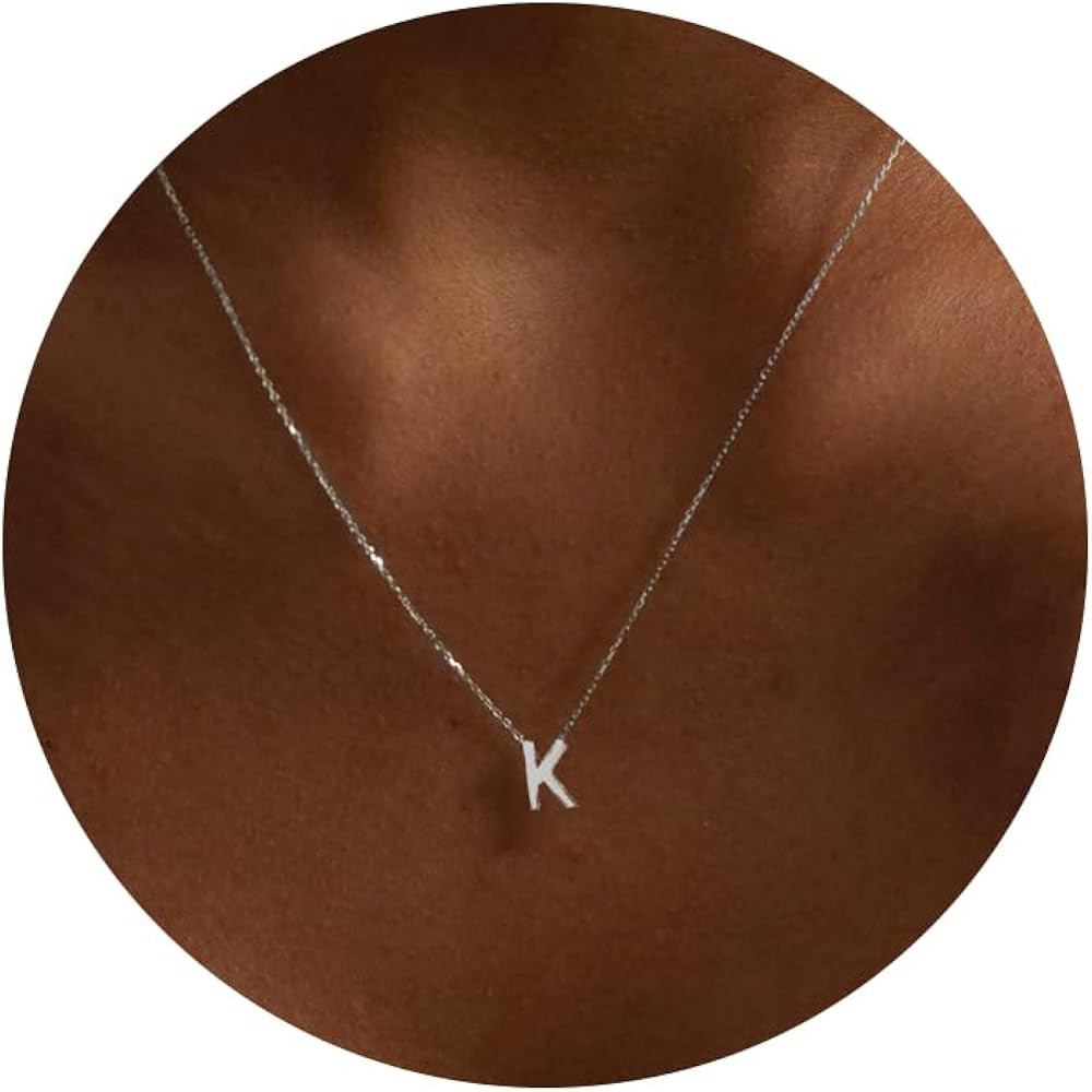 Hayopi Initial Necklaces for Women,Dainty Silver Letter Necklace Name Personalized Monogram Penda... | Amazon (US)