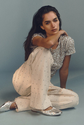 Pilcro Sparkle Relaxed Cuff Jeans | Anthropologie (US)