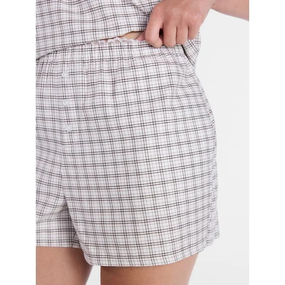 Joyspun Women's Woven Poplin Sleep Shorts, 3'' Inseam, Sizes XS-3X | Walmart (US)
