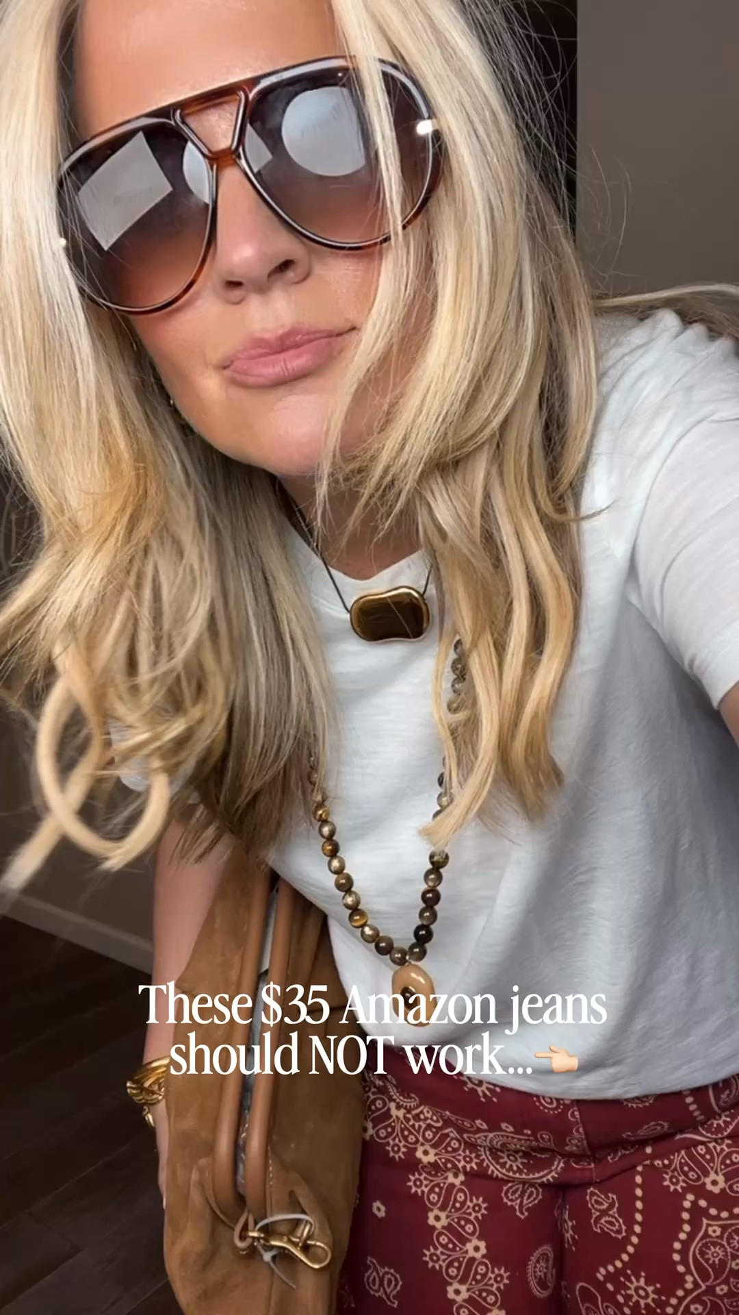 ✨Tap the bell, save and ❤️ start here over 40 fashion, midlife style, midsize fashion and luxury looks for less.  

These might be the coolest anti-pooch pants I’ve tried all year. 😳

They smooth without squeezing, feel ridiculously comfortable, and the red bandana print makes even a basic top look intentional.

They’re only $40, but look like they should cost $200.

👑 Helping you look good, feel good.-Lindsey Denver   Check back daily for belly-friendly style, confidence, and Outfit Physics™. 

⬇️Sizing information:
Large in both tts (size up if in between sizes.)

#LTKOver40 #LTKPlusSize #LTKMidsize