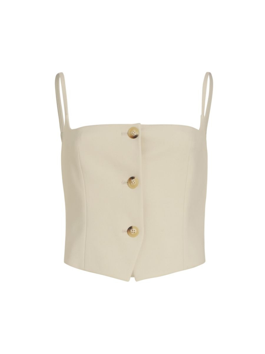 Wool-Blend Blazer Crop Top | Saks Fifth Avenue