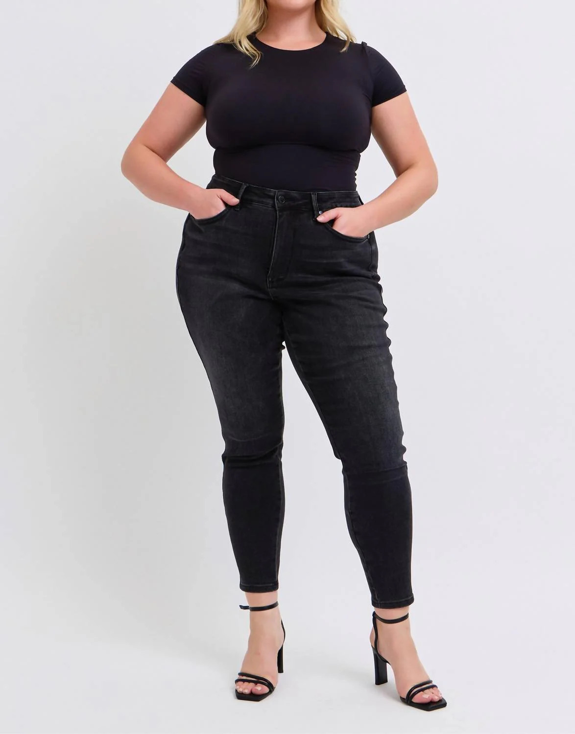 City Heights Skinny Jeans - Plus In Black | Shop Simon