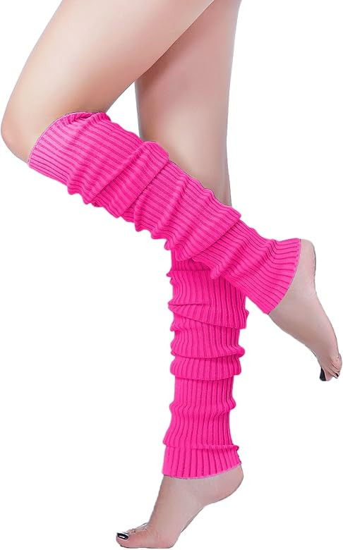 Long Leg Warmer, V28 Women’s Men 80s Party Ribbed Knit Dance Sports | Amazon (US)