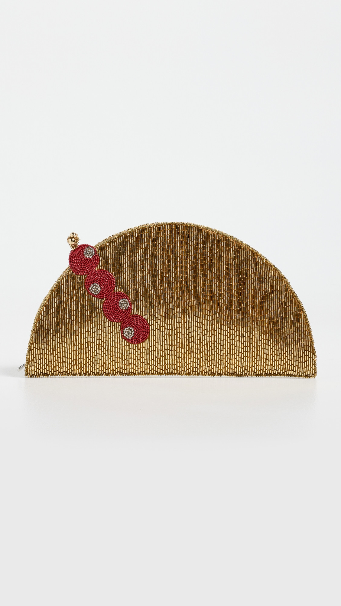 SIMONMILLER Beaded Lune Clutch Silver/Olive Motif One Size | Shopbop