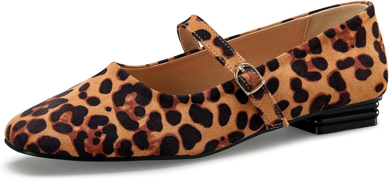 Women's Mary Jane Flats Closed Round Toe Ballet Flat Dressy Comfortable Slip on Shoes | Amazon (US)