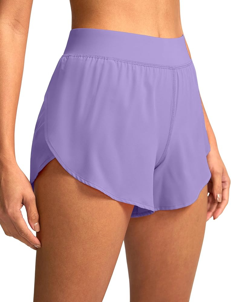 Soothfeel High Waisted Athletic Running Shorts for Women Dolphin Shorts High Split Quick Dry Gym ... | Amazon (US)