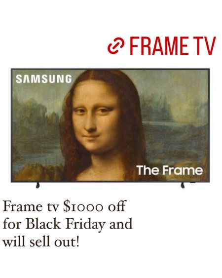 Black Friday, sale, sales, $1000 off, frame tv, frame tv on sale, Samsung frame tv

#LTKsalealert #LTKHoliday #LTKhome