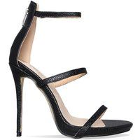 Larissa Black Snake Strappy Stiletto Heels | Simmi Shoes