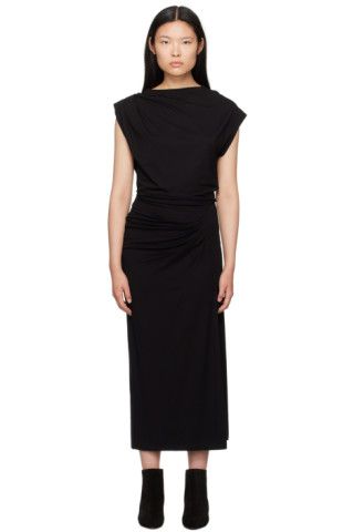 Black Naerys Midi Dress | SSENSE
