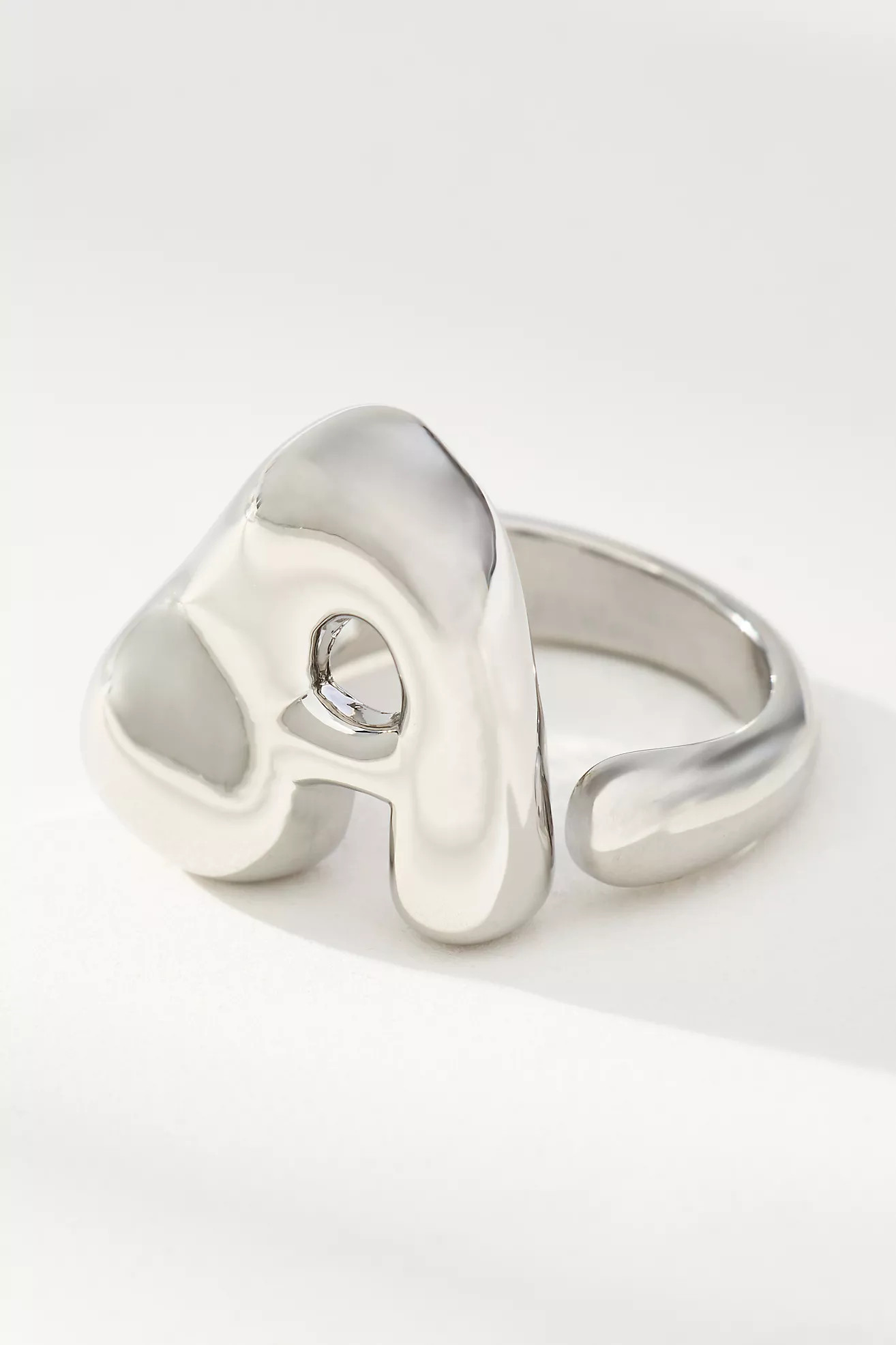 Silver Bubble Letter Monogram Ring | Anthropologie (US)