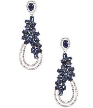Montana Oval Crystal Cluster Tear Drop Earrings | Dillard's