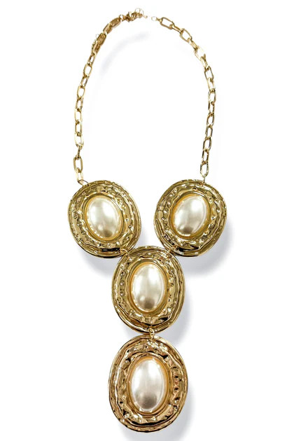 Going Along Cream and Gold Y Necklace | The Willow Tree