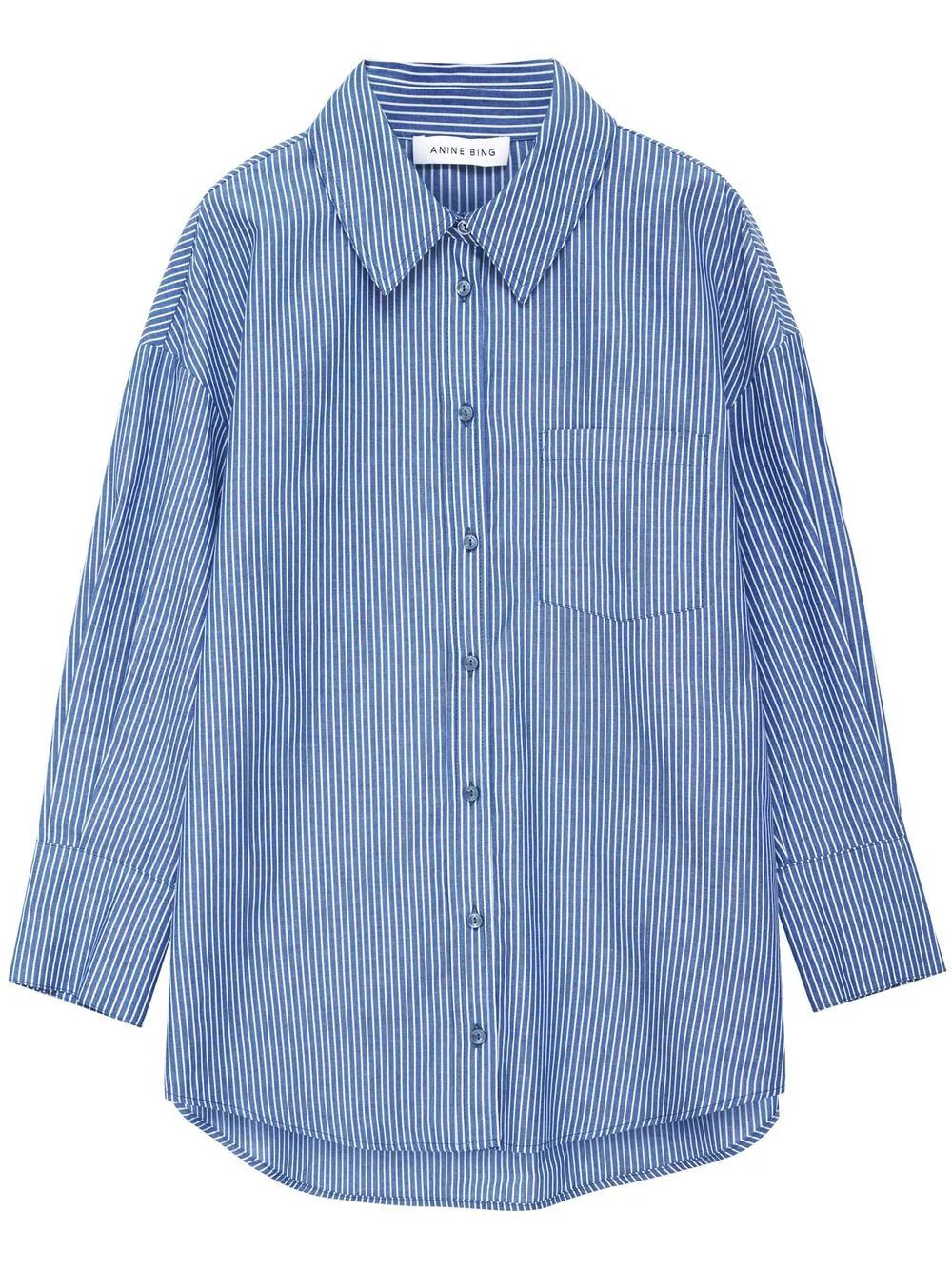 ANINE BING Mika stripe-print Shirt - Farfetch | Farfetch Global