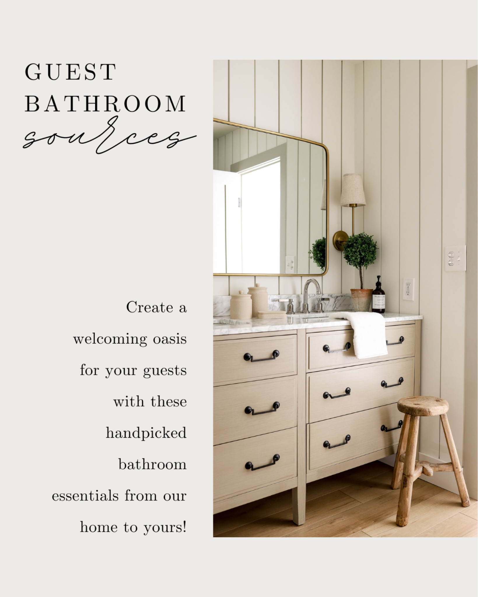 Roundup of our guest bathroom sources! 

#mirror #homedecor #linens #stool #neutral

#LTKFind #LTKhome #LTKfamily