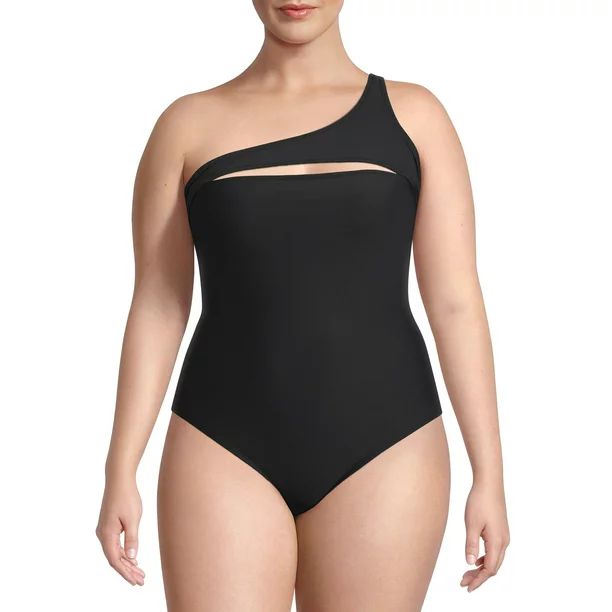 Social Angel Women's Plus Harper One Shoulder One Piece Swimsuit - Walmart.com | Walmart (US)