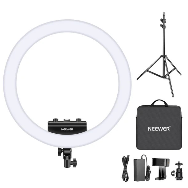 Neewer Ring Light Kit [Upgraded Version-1.8cm Ultra Slim] - 18 inches, 3200-5600K, Dimmable LED R... | Walmart (US)