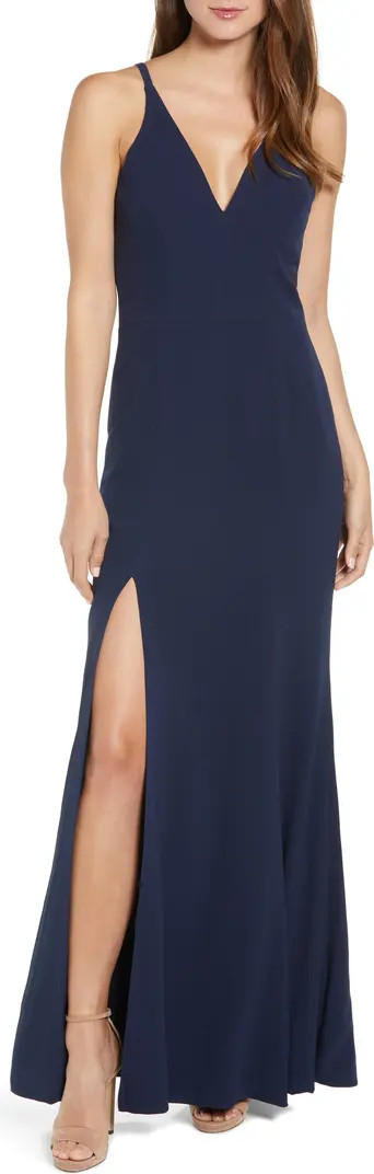 Iris Slit Crepe Gown | Nordstrom