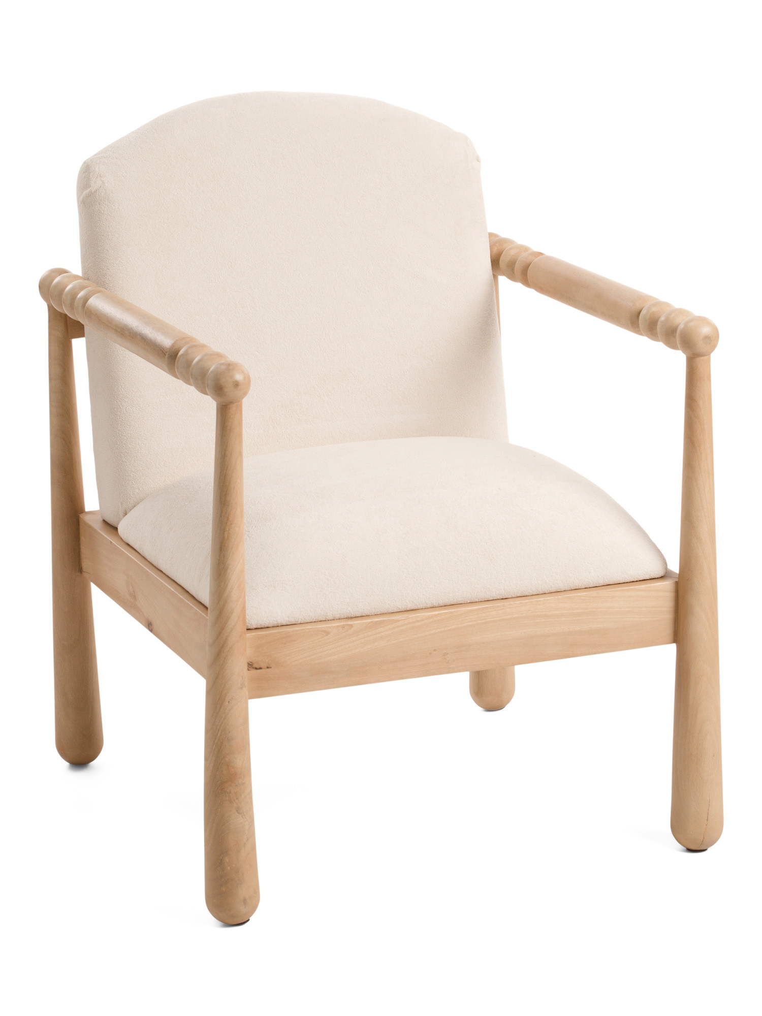 35in Ribbed Armrests Solid Wood Accent Chair | Furniture & Lighting | Marshalls | Marshalls