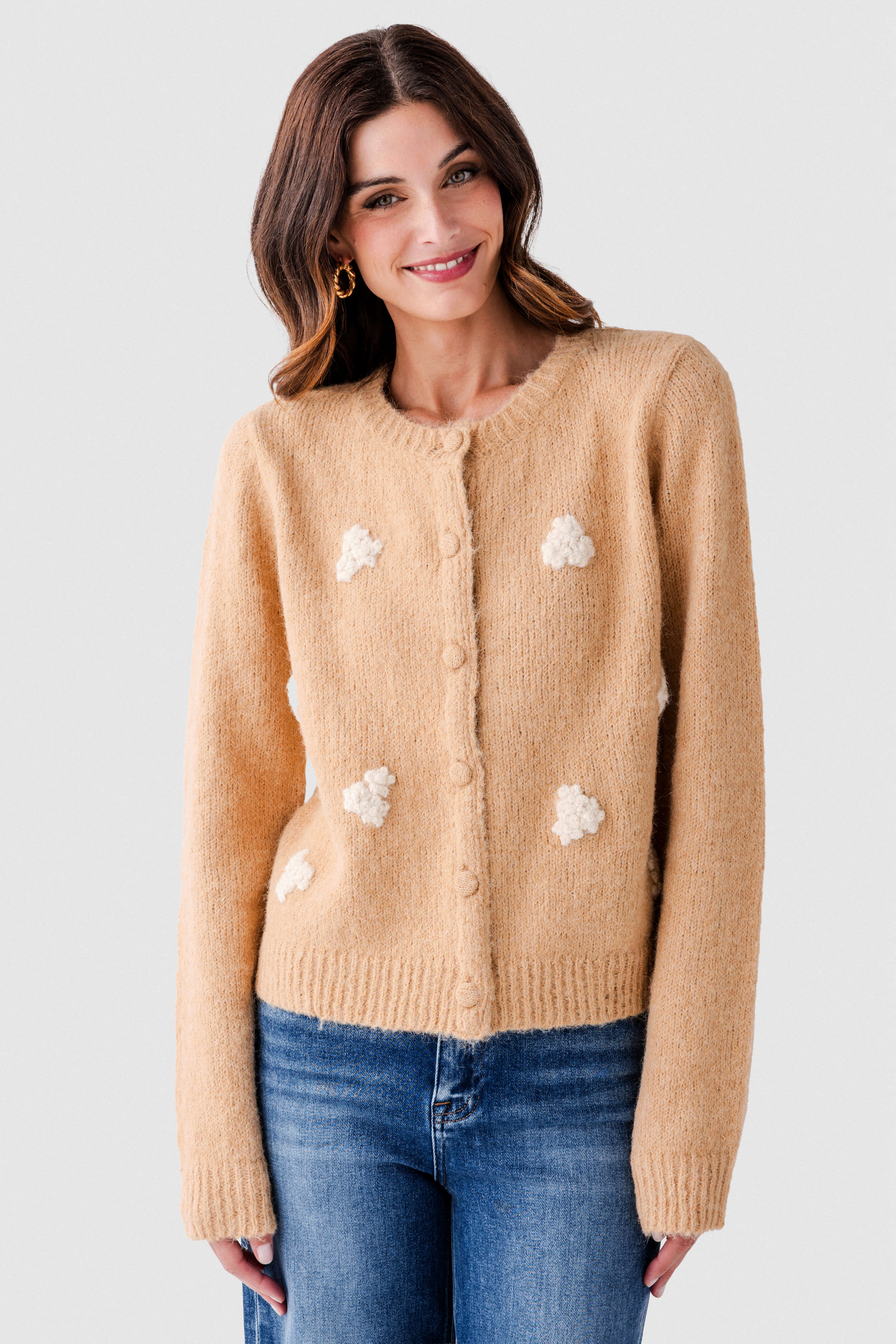 Wishlist Embroidered Flower Cardigan | Social Threads