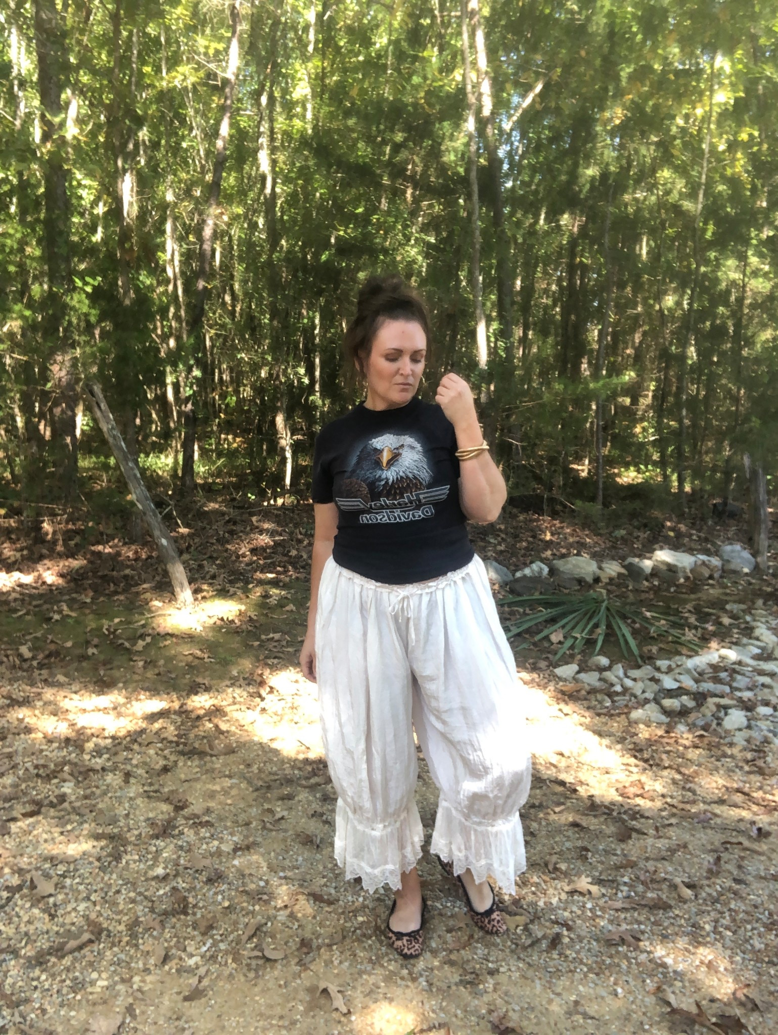 Wearing M in bloomers, 8 in ballet flats, and the Harley tee is vintage.🖤 

#LTKMidsize #LTKStyleTip #LTKOver40