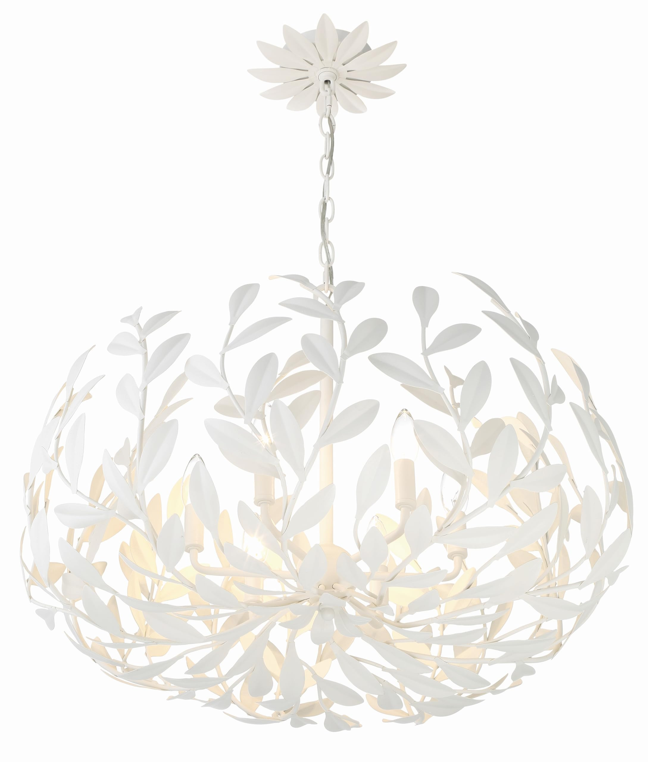 Crystorama Broche 6 Light Matte White Chandelier | Amazon (US)