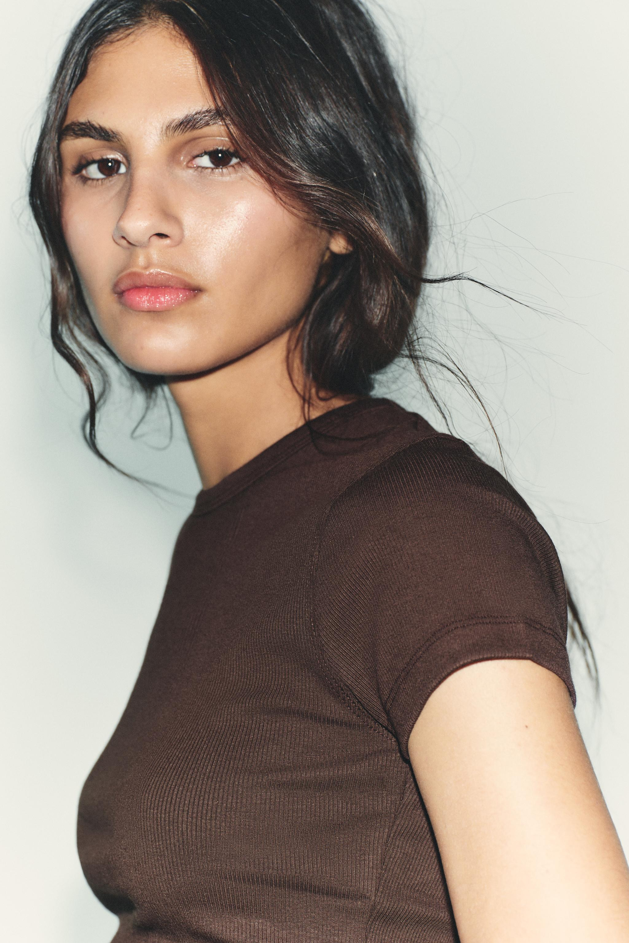 RIBBED SHORT SLEEVE T-SHIRT | Zara US