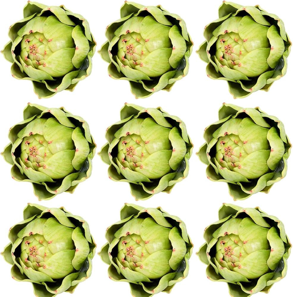 Large Green Artificial Artichoke Vegetables Fake Artichoke for Home Decor (Green(9pcs)) | Amazon (US)