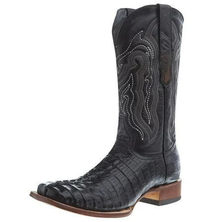 Tanner Mark Boots Mens Tanner Mark Black Caiman Tail Print 12in Black Top | Walmart (US)