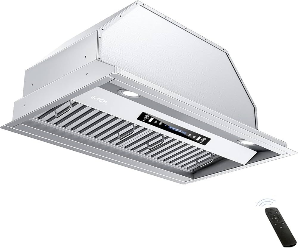 IKTCH 36 inch Built-in/Insert Range Hood 900 CFM, Ducted/Ductless Convertible Duct, Stainless Ste... | Amazon (US)