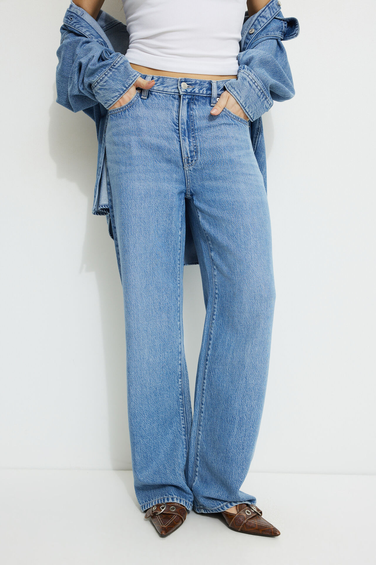 Sydney Mid Rise Baggy Fit Tencel™ Jeans | Dynamite Clothing