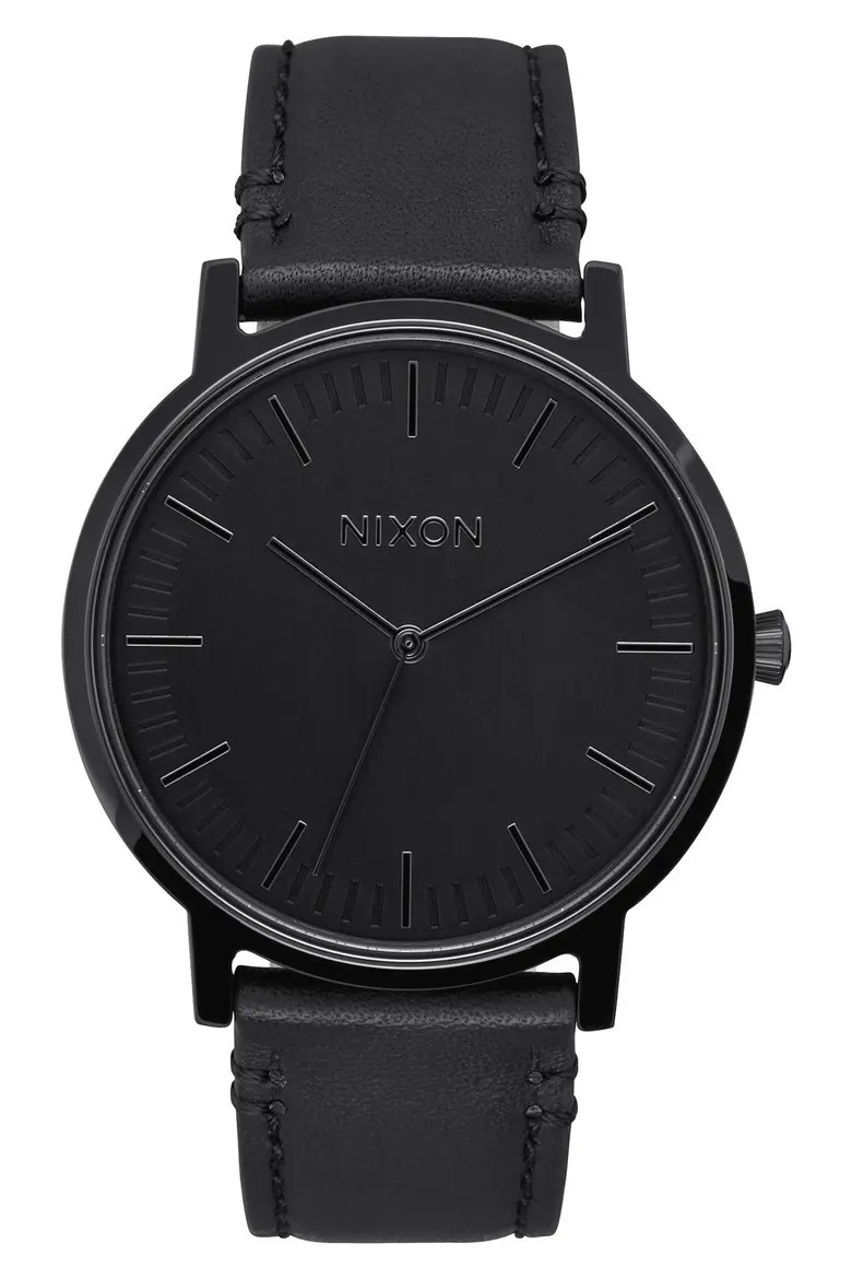 Porter Round Leather Strap Watch, 40mm | Nordstrom | Nordstrom