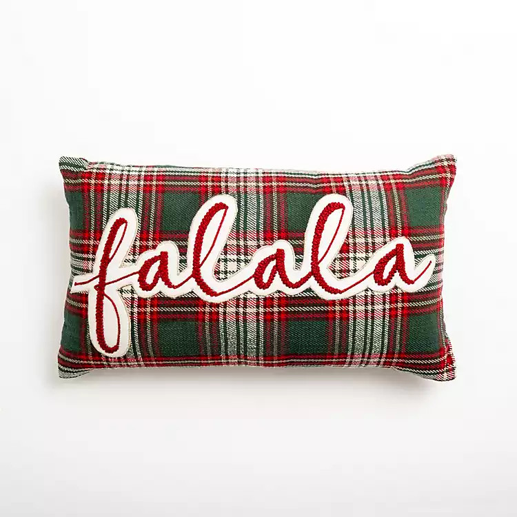 Red Plaid Fa La La Christmas Pillow | Kirkland's Home