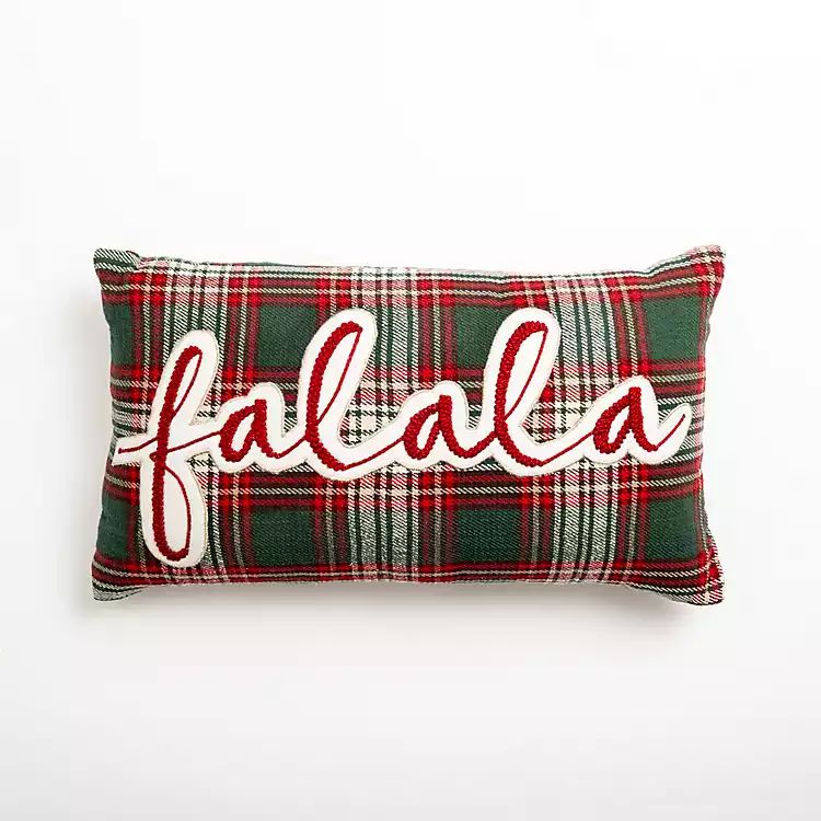 New! Red Plaid Fa La La Christmas Pillow | Kirkland's Home