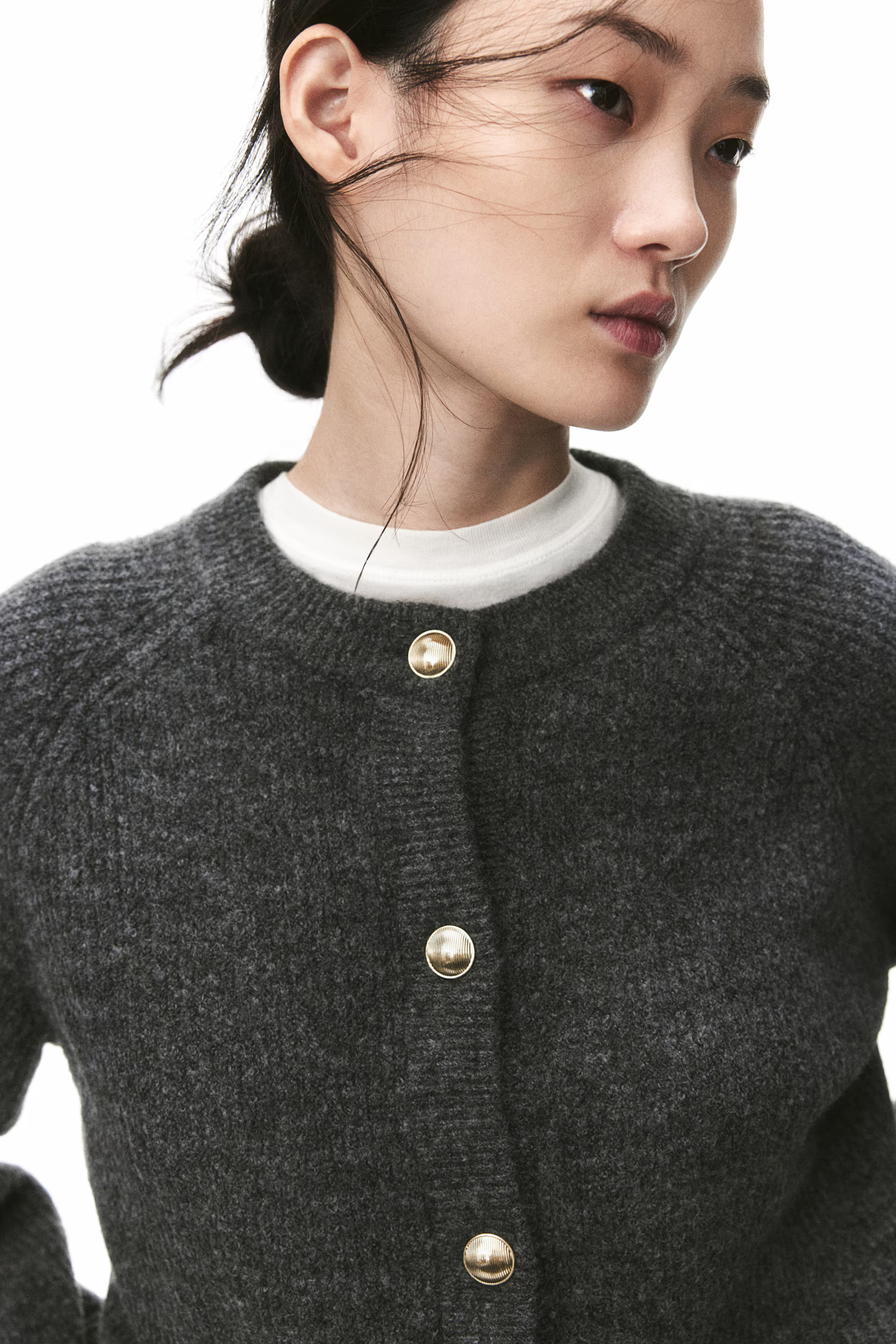 Rib-Knit Cardigan - Dark gray melange - Ladies | H&M US | H&M (US + CA)