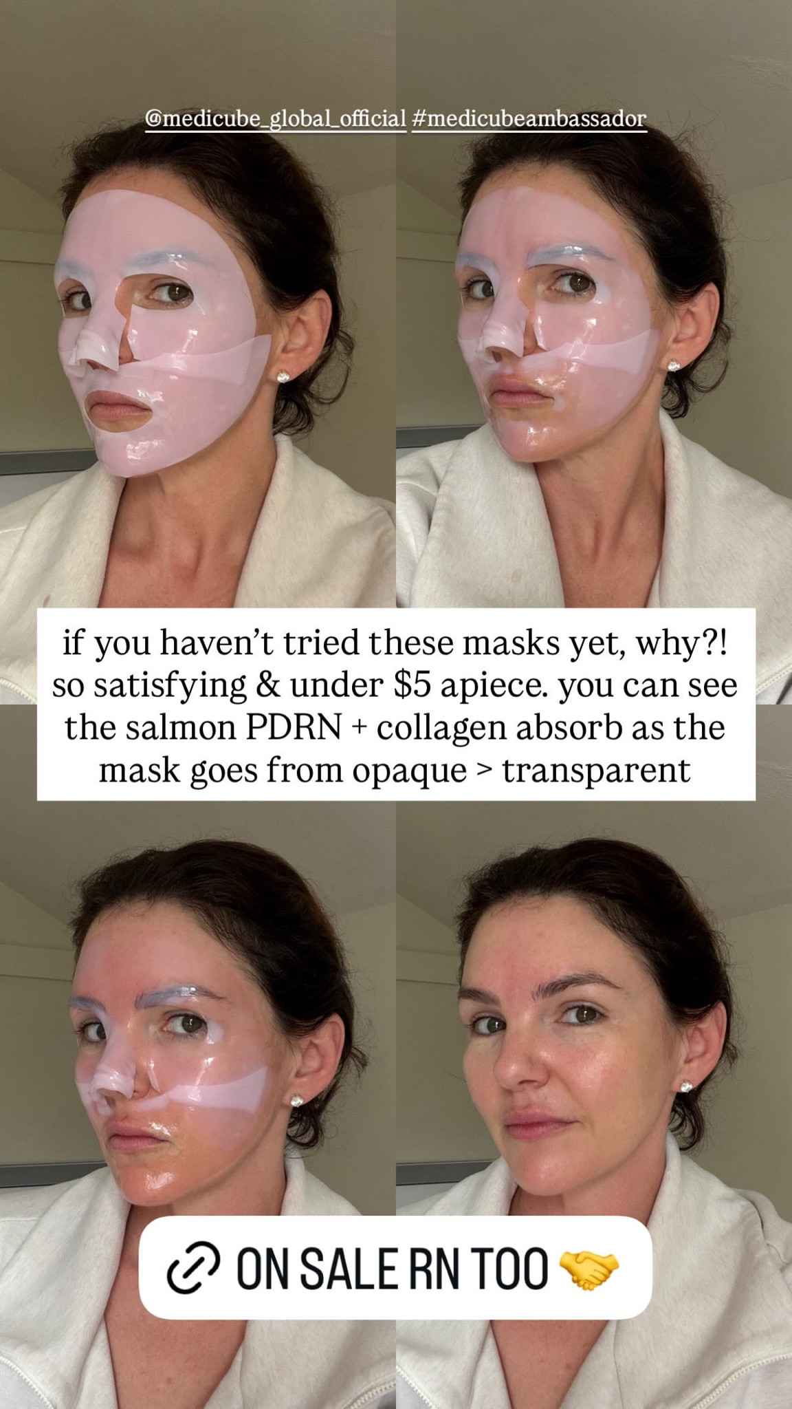 if you haven't tried these masks yet, why?! so satisfying & under $5 apiece. you can see the salmon PDRN + collagen absorb as the mask goes from opaque > transparent

#LTKBeauty #LTKselfcare #LTKgrwm