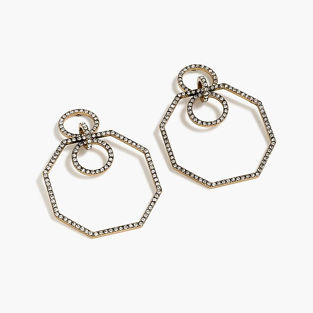 Pavé octagon earrings | J. Crew US