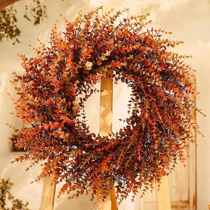 28" Fall Gradient Eucalyptus Wreaths for Front Door,Fall Decorations | Amazon (US)