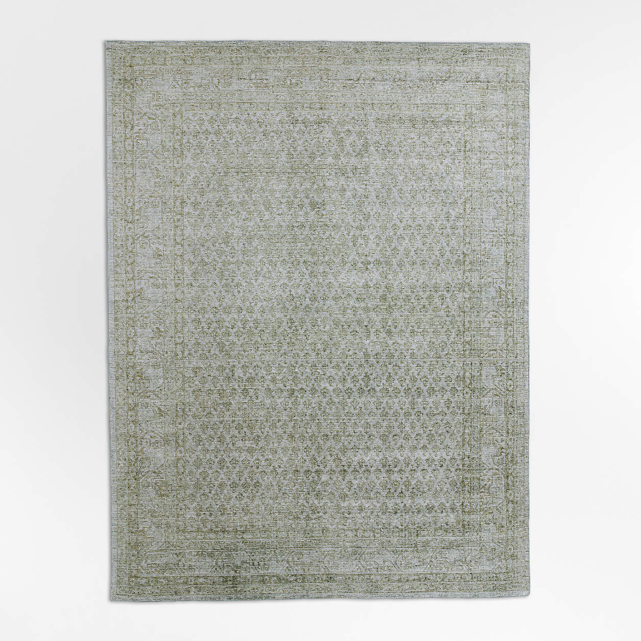 Paris Wool Blend Traditional Handwoven Blue Green Area Rug 8'x10' | Crate & Barrel | Crate & Barrel