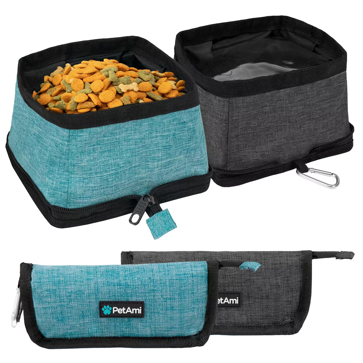 PetAmi Collapsible Dog Bowls 2 Pack, Food and Water Travel Set, Portable Pet Dish No Spill, Folda... | Target