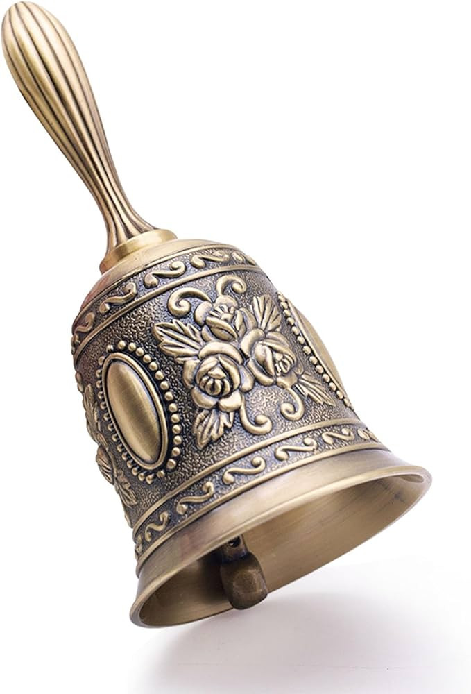 DomeStar Vintage Brass Hand Bell – Loud Call Bell for Bedside, Dinner, Wedding, Christmas & Hol... | Amazon (US)