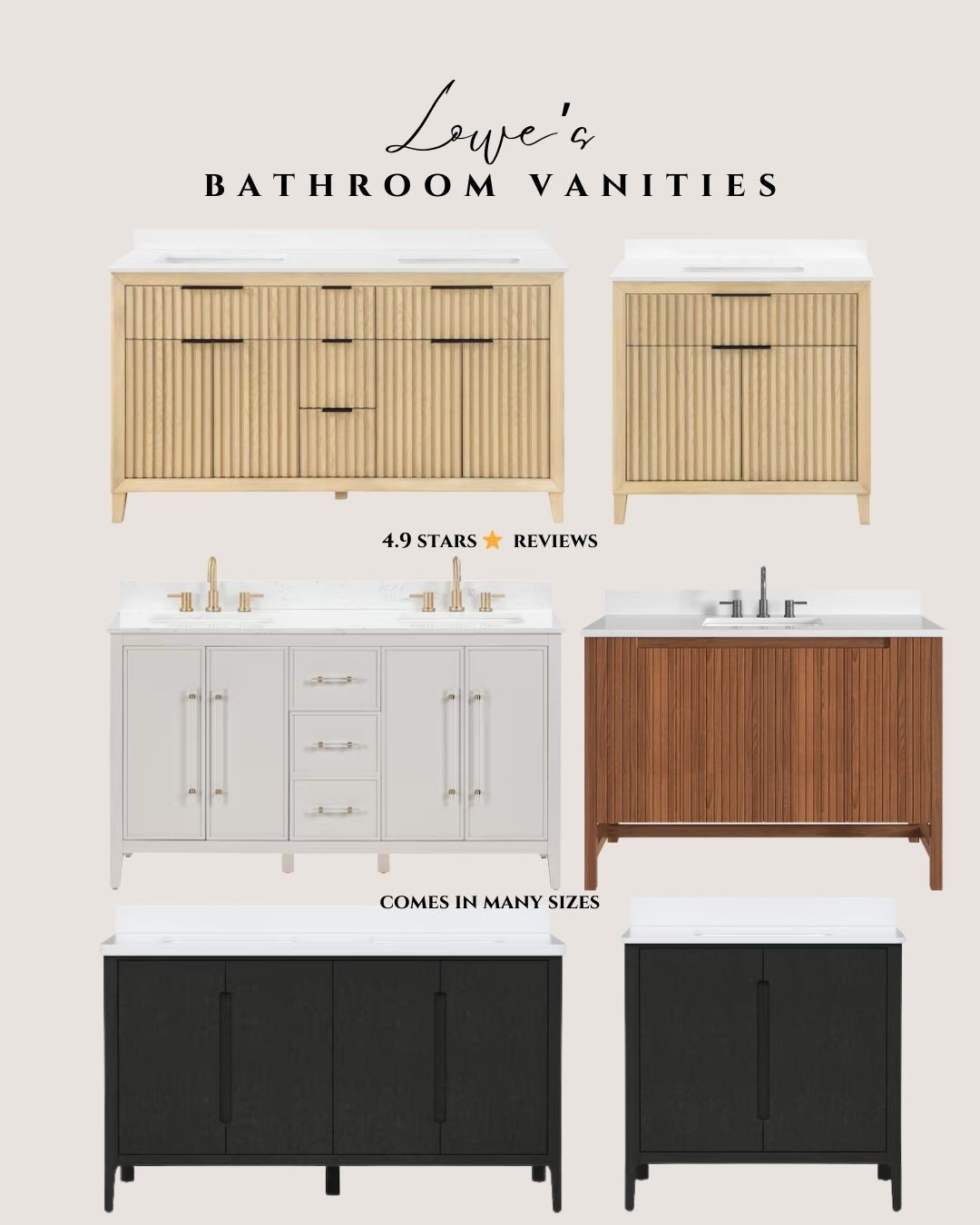 #AD Bathroom vanities - modern bathroom vanity @loweshomeimprovement 

#LTKHome #LTKSaleAlert