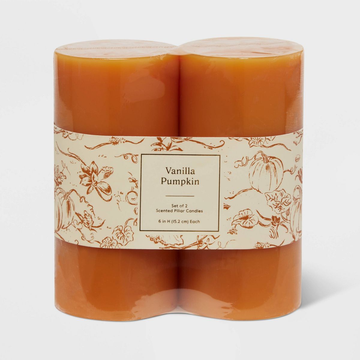 2pk Pillars Vanilla Pumpkin Orange - Threshold™ | Target